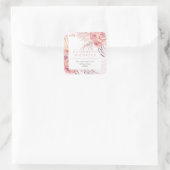 パンパスグラス |ピンクローズ差出人住所 スクエアシール (バッグ)