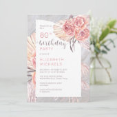 パンパスグラス |ピンクローズ開花80thバースデーパーティー 招待状 (スタンド正面)