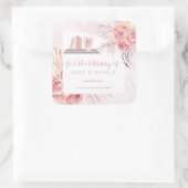 パンパスグラス |ピンクローゼベビーシャワー蔵書票 スクエアシール (バッグ)