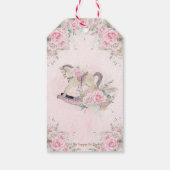 パンパスグラス ピンク フラワーロッキングホース ベビーシャワー ギフトタグ (裏面)