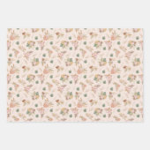 パンパスグラス&フラワーオンクリーム ラッピングペーパーシート (正面3)
