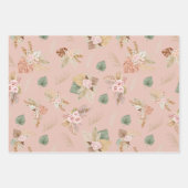 パンパスグラス&フラワーオンティーバラピンク ラッピングペーパーシート (正面2)