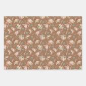 パンパスグラス&フラワーオンブラウン ラッピングペーパーシート (正面3)