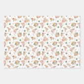 パンパスグラス&フラワーオンホワイト ラッピングペーパーシート (正面3)