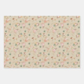 パンパスグラス&フラワーズオンタン ラッピングペーパーシート (正面3)