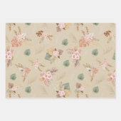 パンパスグラス&フラワーズオンタン ラッピングペーパーシート (正面2)