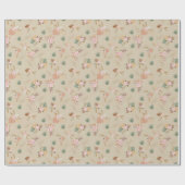 パンパスグラス&フラワーズオンタン ラッピングペーパー (フラット)