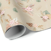 パンパスグラス&フラワーズオンタン ラッピングペーパー (ロールコーナー)
