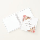 パンパスグラス フラワーブラッシュ ローズゴールド ネーム ノートブック (内部)