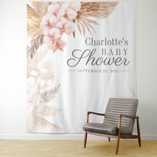 パンパスグラス ベビーシャワー フォトブース 背景 タペストリー (インサイチュ)