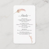パンパスグラス ボヘミアンスタイルのウェディング 詳細カード エンクロージャーカード (正面)