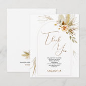 パンパスグラス ボヘミア エレガント ブライズシャワー サンキューカード (正面/裏面)
