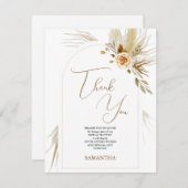 パンパスグラス ボーホーエレガント ブライズシャワー サンキューカード (正面/裏面)