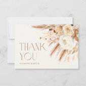 パンパスグラス ボーホー ニュートラル ブライダルシャワー サンキューカード (正面)