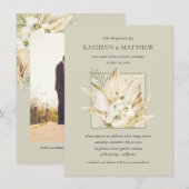 パンパスグラス ボーホー ブーケ ウェディング レセプション 後 招待状 (正面/裏面)