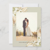 パンパスグラス ボーホー ブーケ ウェディング レセプション 後 招待状 (裏面)