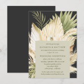 パンパスグラス ボーホー ブーケ 結婚式後 レセプション 招待状 (正面/裏面)