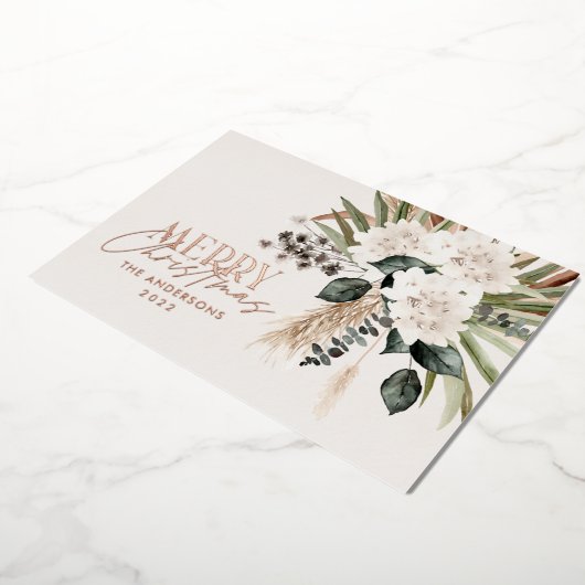 パンパスグラス ユーカリ 気分屋のモダン ボーホ 箔シーズンカード (回転した状態)