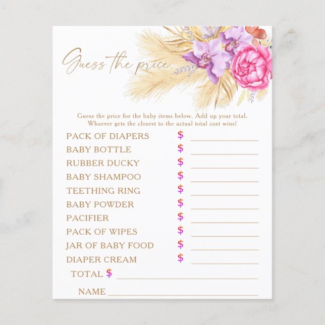 パンパスグラス – 価格ゲームを推測 (正面)