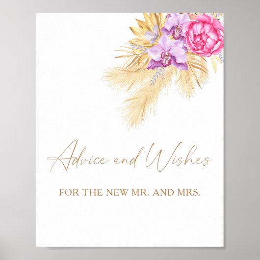 パンパスグラス - 新婚さんへのアドバイスと願い事 ポスター (正面)