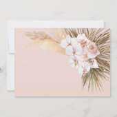 パンパスグラス 現代の植物学 ボヘミアンスタイルの結婚式のサイン 招待状 (裏面)