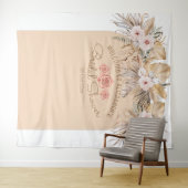 パンパスグラス 花のブライダルシャワー ウェディング ブライド タペストリー (インサイチュ(横))