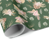 パンパスグラス&花オンダークグリーン ラッピングペーパー (ロールコーナー)