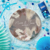 パンパスグラス&葉ボヘミアン結婚ズ ペーパープレート (パーティー)