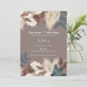 パンパスグラス&葉ボヘミアン結婚ズ 招待状 (スタンド正面)