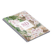 パンパスグラス、蘭、熱帯性葉書の文字 ノートブック (右側)