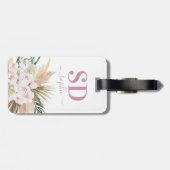 パンパスグラス、蘭、熱帯性葉書の文字 ラゲッジタグ (裏面横)