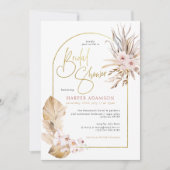 パンパスグラス&金ゴールドアーチボホフローラブライダルシャワー 招待状 (正面)