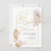 パンパスグラス&金ゴールドアーチボホフローラブライダルシャワー 招待状 (正面)