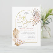 パンパスグラス&金ゴールドアーチボホフローラブライダルシャワー 招待状 (スタンド正面)