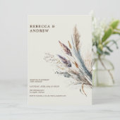 パンパスグラス | Bohoミニマル結婚リスト 招待状 (スタンド正面)