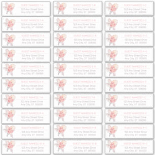 パンパスグラス   Pink Rosesゲストアドレスリストスティック シール