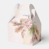 パンパスグラスbohoピンクのアーチ赤ちゃんシャワー フェイバーボックス (裏面サイド)