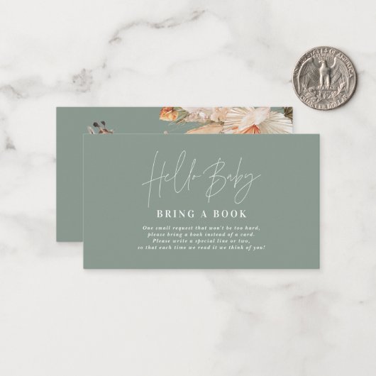 パンパスグラスgiraffe赤ちゃんシャワー本をもたらす ノートカード (正面/裏面インサイチュ)