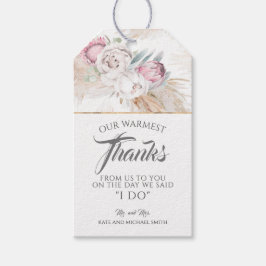 パンパスグラスPink King Protea'結婚s Thank You ギフトタグ