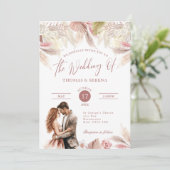 パンパスグラスQRコードRSVPズボ結婚ホ招待状 招待状 (スタンド正面)