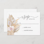 パンパスグラスRSVPカード 出欠カード (正面/裏面)