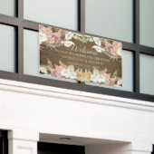 パンパスグリーンリー赤面フローラ素朴ビーチ結婚式 横断幕 (ビルの外側)