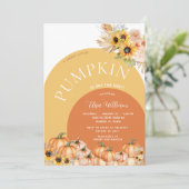 パンパスサンフラワーカボチャは赤ちゃんシャワーの途中にある 招待状 (スタンド正面)