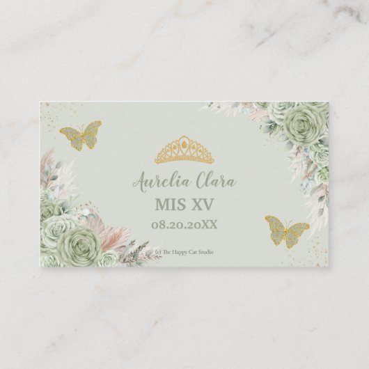 パンパスセージグリーンフローラクインセアニラギフトレジストリ エンクロージャーカード (裏面)