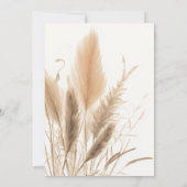 パンパスタイリッシュスグラスベイビーシャワー 招待状 (裏面)