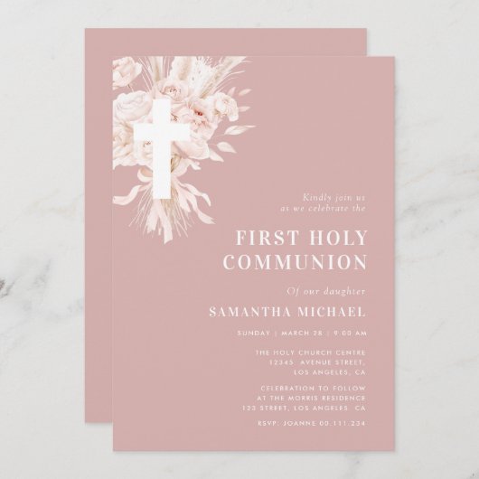 パンパスダスティバラファーストコミューン 招待状 (正面/裏面)