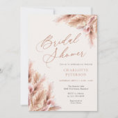 パンパステエレガントラコッタフォトブライダルシャワー 招待状 (正面)