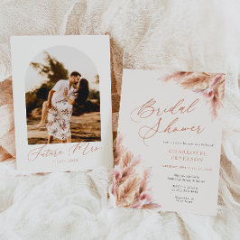 パンパステエレガントラコッタフォトブライダルシャワー 招待状