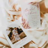 パンパステエレガントラコッタフォトブライダルシャワー 招待状