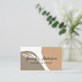 パンパステラコッタサンド抽象芸術手作りジュエリー 名刺 (スタンド正面)